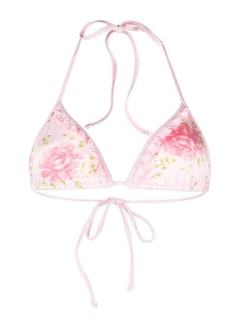 Frankies Bikinis Floral Print Triangle Cup Bikini Top Farfetch