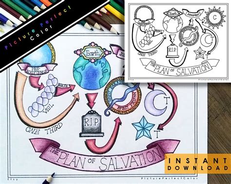 Plan Of Salvation Happiness Coloring Page Colouring Activity Book Of