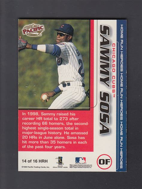 Pacific Power Elite Sammy Sosa Hrh Sharp Foil Mint Home Run