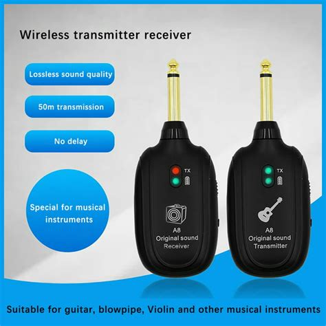 Lulshou Rechargeable Uhf Guitar Bass Wireless System Transmitter