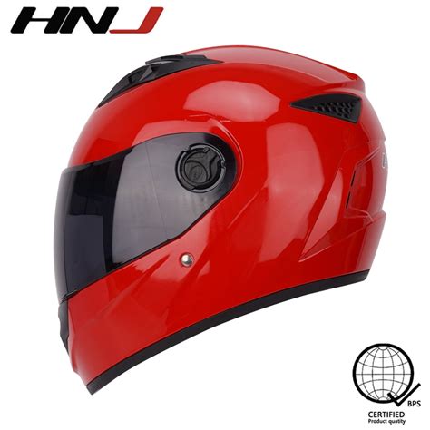 Hnj Men Full Face Motorcycle Helmet Black Single Visor With Women S