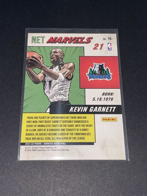 Panini Donruss Kevin Garnett Purple Press Proof Net Marvels