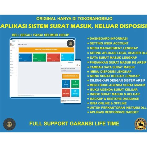 Jual APLIKASI SURAT MASUK KELUAR DAN DISPOSISI DISERTAI ARSIP DIGITAL