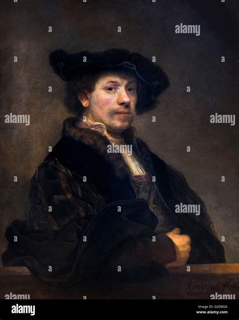 Rembrandt Self Portrait At The Age Of Oil On Canvas C Stock