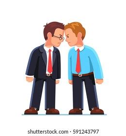 Two Business Men Enemies Opponents Standing Stock Vector Royalty Free