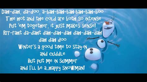 Olaf Frozen Summer Song Lyrics