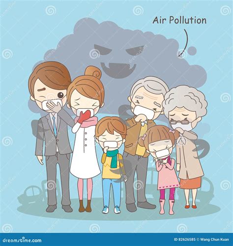 cartoon family  air pollution cartoondealercom