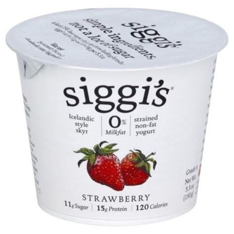 Siggis Strained Non Fat Yogurt Strawberry Grocery Heart