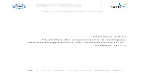 Informe Sati “límites De Exposición A Campos Electromagnéticos De