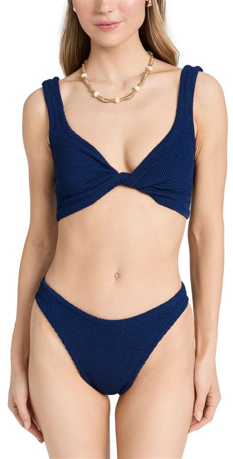 Hunza G Coverage Juno Bikini Set Navy Editorialist