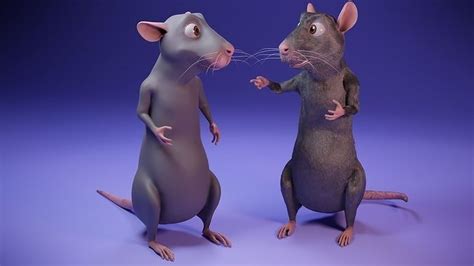 3d Model Cartoon Rat Vr Ar Low Poly Rigged Cgtrader