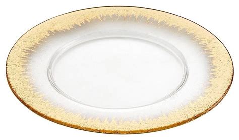 Ivv Glass Orizzonte Charger Clear Gold Transitional Charger Plates By Artistica Italian