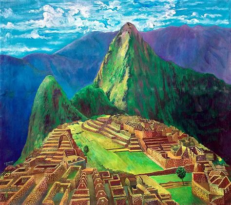 Machu Picchu Painting By Pedro Huamani Pixels