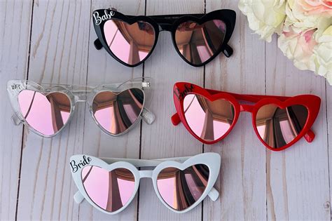 Bride To Be Heart Shaped Sunglasses Bridesmaid Shades Etsy