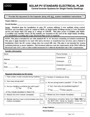 Fillable Online Opr Ca Central Inverter Application Template Opr Ca