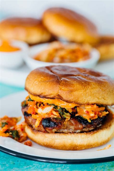 Bulgogi Kimchi Burger - Korean BBQ-Flavored Kimchi Pork Burger