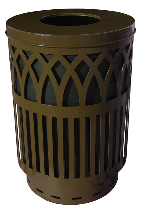 40 Gal Covington Metal Outdoor City Or Park Trash Can