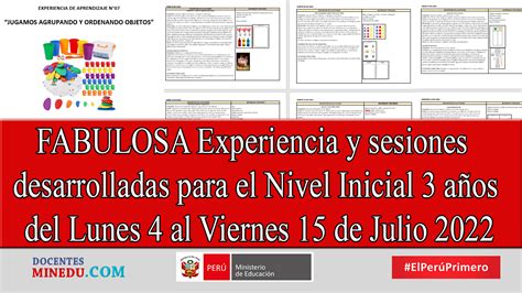 Fabulosa Experiencia Y Sesiones Desarrolladas Para El Nivel Inicial