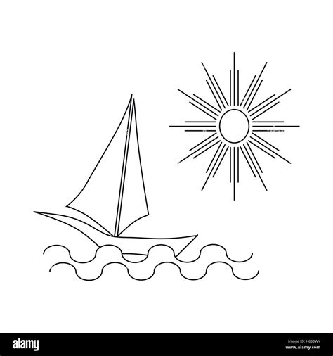 Ship at sea icon, outline style Stock Vector Image & Art - Alamy