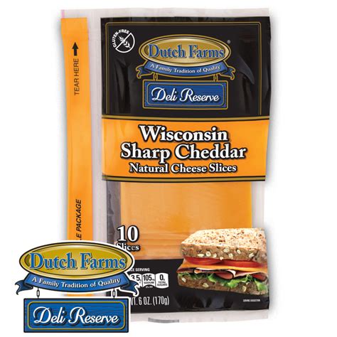 Deli Reserve Wisconsin Sharp Cheddar Slices Dutch Farms