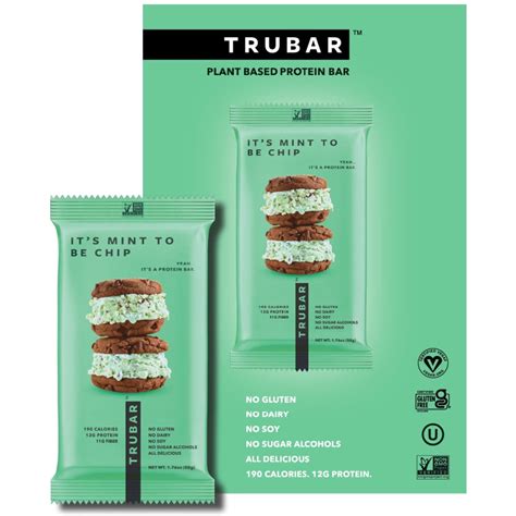 Trubar It S Mint To Be Chip 12ct Indulgent Nutrition Healthy On The Go Snack Bars Plant