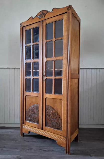 Meuble Biblioth Que Art D Co Armoire Vitrine Ancienne Vintage Eur