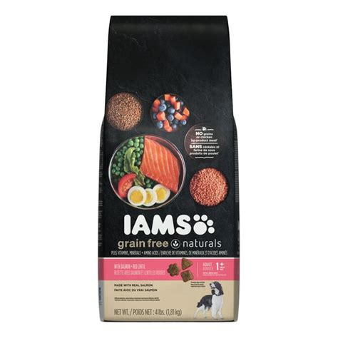 Iams Grain-Free Naturals Premium Dog Food, With Salmon + Red Lentil 1 ...