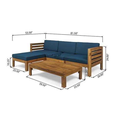 Noble House Cambridge Teak Brown Piece Acacia Wood Outdoor Patio