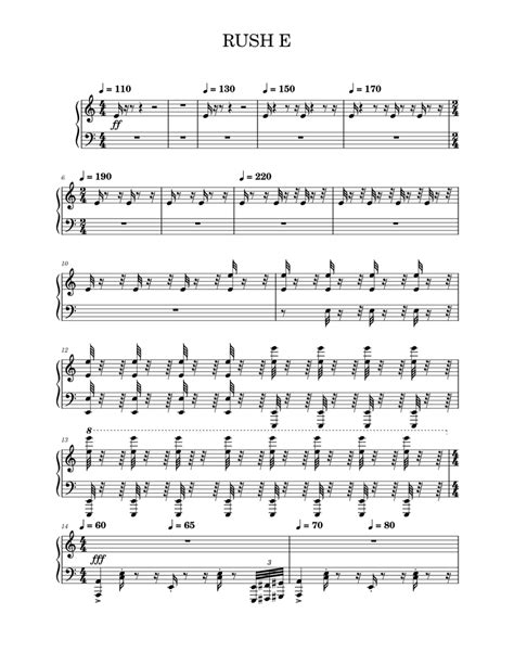 RUSH E Sheet music for Piano (Solo) | Musescore.com