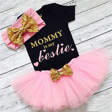 US 3PCS Newborn Infant Baby Girl Outfits Clothes Set Romper Bodysuit ...