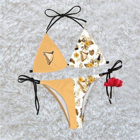 Guinness Tropical Floral Triangle Beach Bikini Tw Hearthtops Store