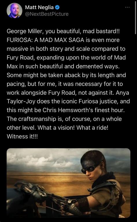 Furiosa A Mad Max Saga First Reactions Roscarrace