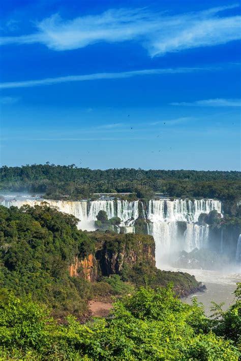 Waterfalls Cataratas Foz De Iguazu, Brazil. Vertical Stock Photo ...