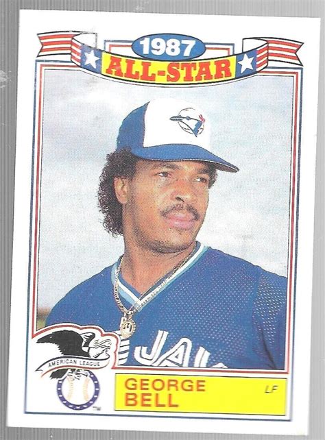 1987 Topps All Star Game 6 Of 22 George Bell Toronto Blue Jays Baseball ...