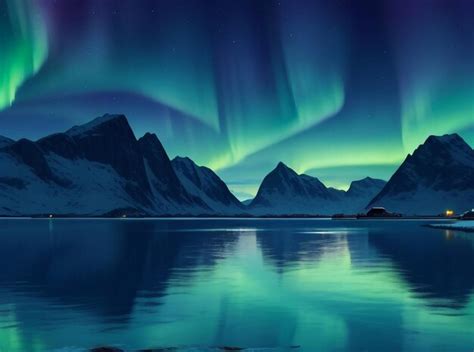 Premium AI Image | Spectacular Aurora Borealis Over the Lofoten Islands ...