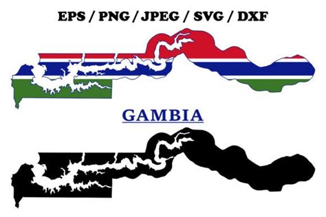 Gambia National Flag Map Design Graphic By Terrabismail · Creative Fabrica