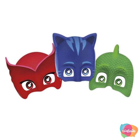 MÁSCARA DE PAPEL PJ MASKS 6 UNIDADES MÁSCARA DE PAPEL PJ MASKS