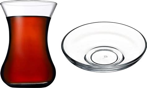 Pasabahce Premium Glass Set Turkish Tea Glasses And Saucers Set