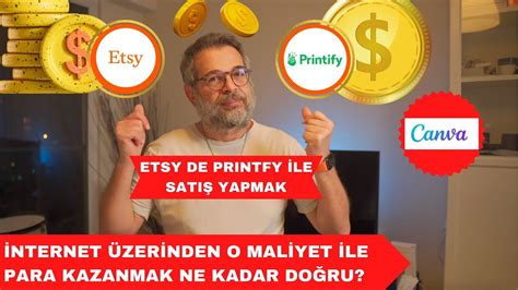 Canva ile Tasarla Printfy da bastır ETSY sat İnternetten nasıl kazanç