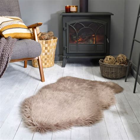 Buy Faux Fur Sheepskin Mink Plain Shaggy Rug Therugshopuk