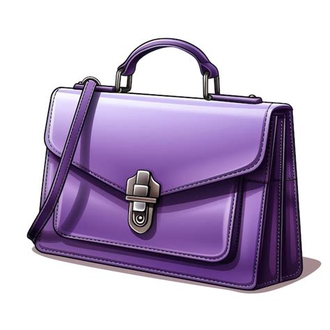 Premium Vector Purple Color Handbag Cartoon Vector White Background Isol