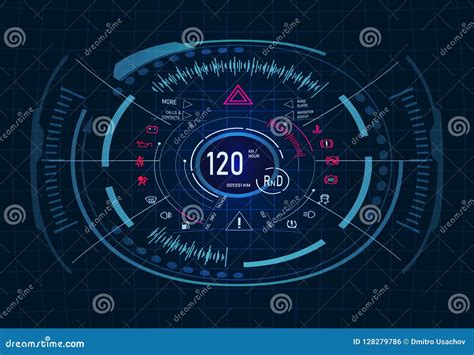 Car Service Futuristic Dashboard Design Speedometer Tachometer Gui