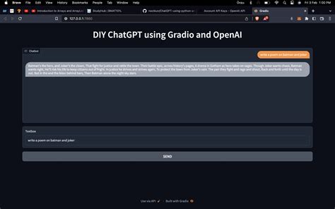 Making A Diy Chatgpt Using Python And Gradio