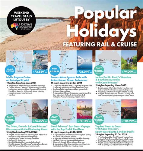 Travel Brochures Holidays Of Australia And The World Great Rail