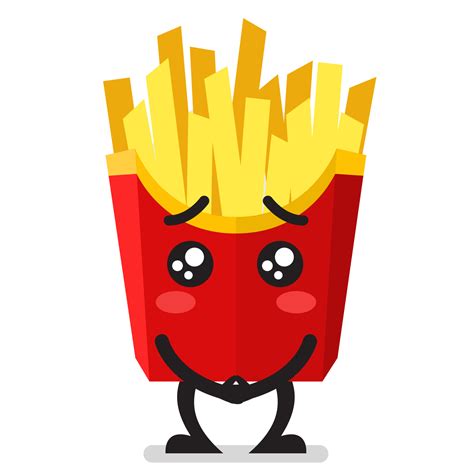 Cute French fries character emoji 23608646 PNG