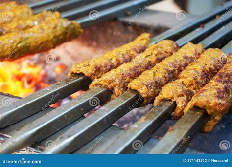 Indian Chicken and Mutton Kebabs at Chandni Chowk Stock Photo - Image ...