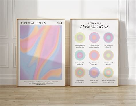 Set of 2 Divine Manifestation Printable Wall Art Affirmation - Etsy