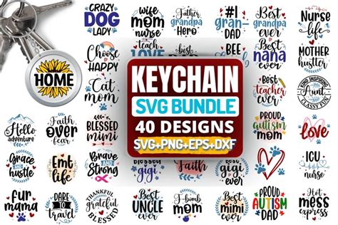 Keychain SVG Bundle, Keychain Quotes Bundle, Keychain Svg