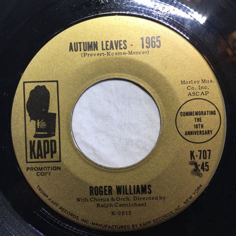 Roger Williams - Autumn Leaves - 1965 / Autumn Leaves - 1955 (Vinyl ...