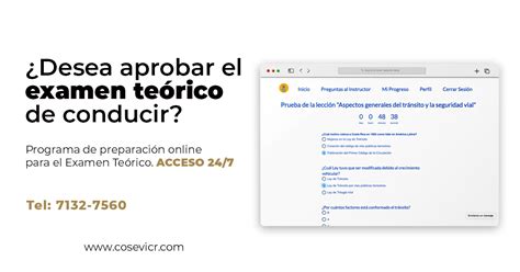 Cosevi Costa Rica Exámenes Teóricos de Conducir 2025 Prueba Teórica